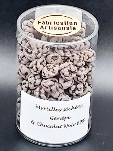 Myrtilles séchées au Genépi et Chocolat Noir 69%